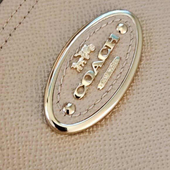 Euc Coach Kitt Carryall Tan Leather Shoulder Bag Handbag - Picture 6 of 13